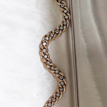 5ctw Round Cut White Sapphire Curb Link Bracelet