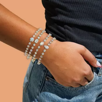 5ctw Multi-cut White Sapphire Two Tone Tennis Bracelet