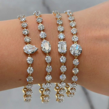 5ctw Multi-cut White Sapphire Two Tone Tennis Bracelet