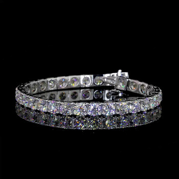 18ctw Round Cut White Sapphire Classic Box Tennis Bracelet