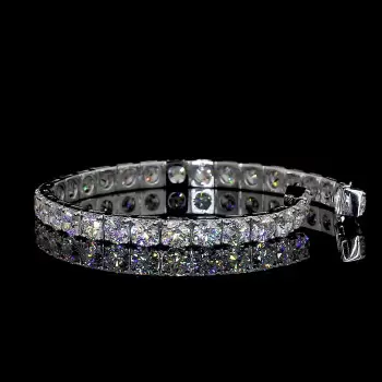 18ctw Round Cut White Sapphire Classic Box Tennis Bracelet