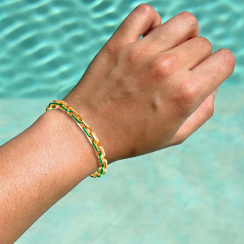 14ctw Princess Cut Invisibly Set Emerald Link Bracelet
