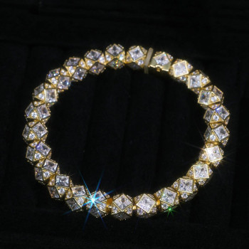 20ctw Princess and Round Cut Cube Bracelet