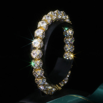 20ctw Princess and Round Cut Cube Bracelet