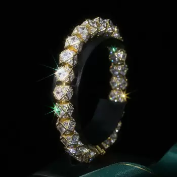 20ctw Princess and Round Cut Cube Bracelet