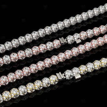20ctw Princess and Round Cut Cube Bracelet