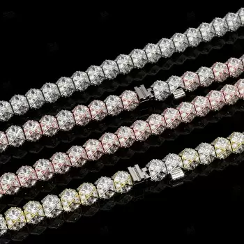 20ctw Princess and Round Cut Cube Bracelet