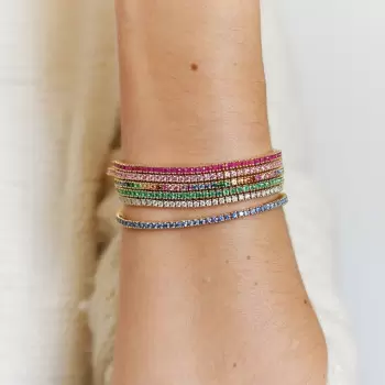 6ctw Round Cut Multicolor Sapphire Classic Tennis Bracelet