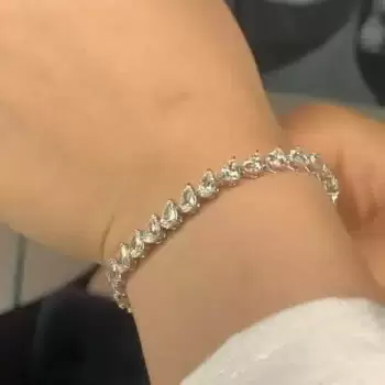Pear-shaped Cut Sterling Silver Bracelet