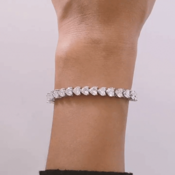 6ctw Heart Cut White Sapphire Tennis Bracelet