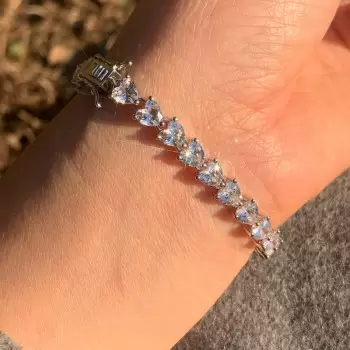 6ctw Heart Cut White Sapphire Tennis Bracelet
