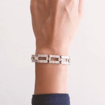 10ctw Emerald Cut White Sapphire Link Bracelet