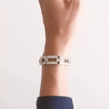 10ctw Emerald Cut White Sapphire Link Bracelet