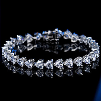 12ctw Heart Cut White Sapphire Tennis Bracelet in Rose Gold