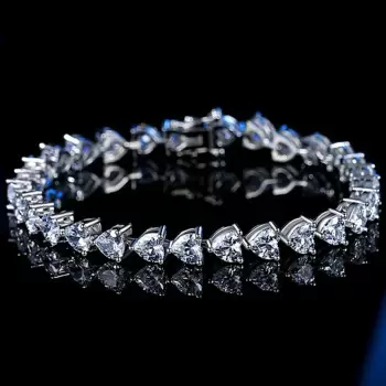 12ctw Heart Cut White Sapphire Tennis Bracelet in Rose Gold