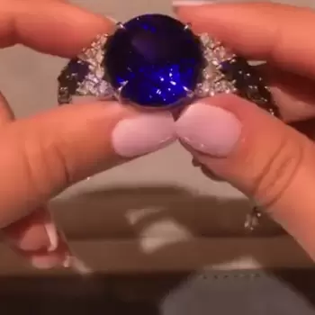 20ct Round Cut Blue Sapphire Vintage Statement Bracelet
