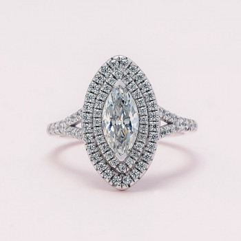 1.35ct Split Shank Marquise Cut Engagement Ring for Women