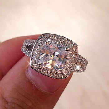 Handmade 2.5CT Double Halo Cushion Cut Ring 