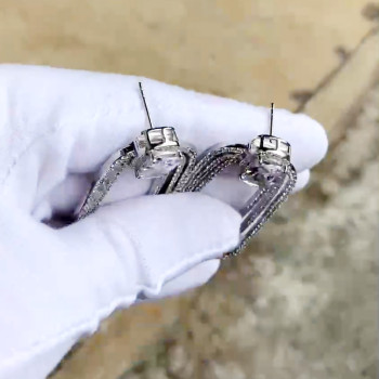 Cushion Cut White Sapphire Hoop Earrings