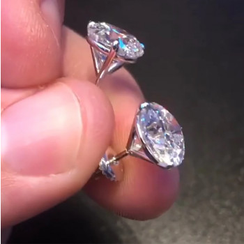 4ctw Round Cut White Sapphire Stud Earrings