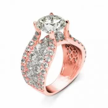 3.2ct Round Cut White Sapphire Engagement Ring in Rose Gold