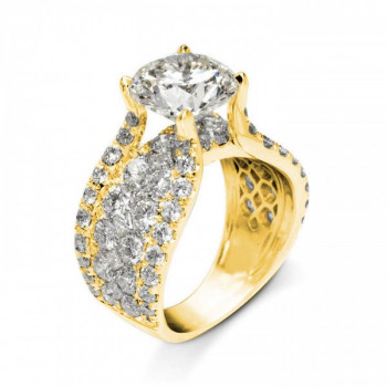 3.2ct Round Cut White Sapphire Engagement Ring in Gold
