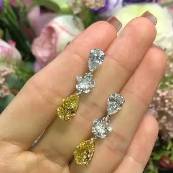 3.5ct Pear Cut Yellow Sapphire Drop Earrings