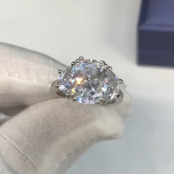 4ct Three-stone Oval Cut White Sapphire Engagement Ring