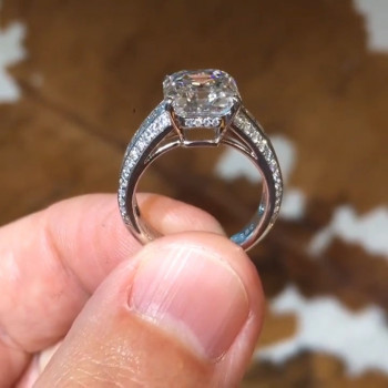 4ct Emerald Cut White Sapphire Engagement Ring