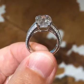 4ct Emerald Cut White Sapphire Engagement Ring