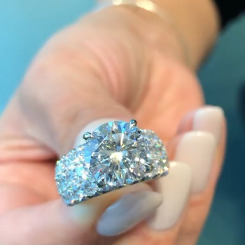 5.15ct Round Cut White Sapphire Stunning Engagement Ring