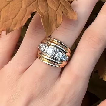 5ctw Round Cut White Sapphire Vintage Cocktail Ring