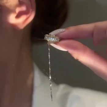 Micro Pave Setting Gold Hoop Earring Ear Clip