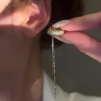 Micro Pave Setting Gold Hoop Earring Ear Clip