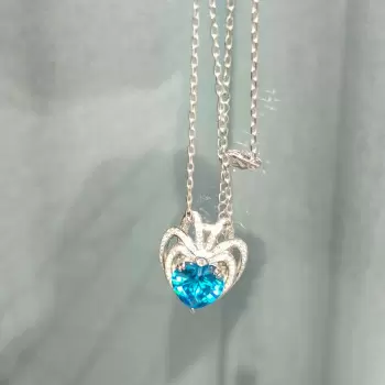 5.6ct Heart Cut Aquamarine Pendant Necklace
