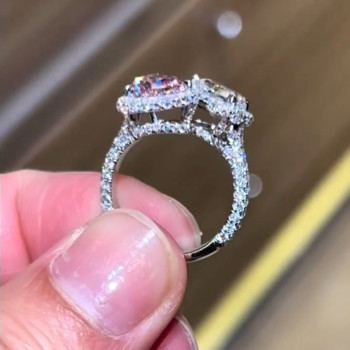 2ct White and Pink Sapphire Heart Engagement Ring