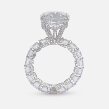 5ct Pear Cut White Sapphire Engagement Ring