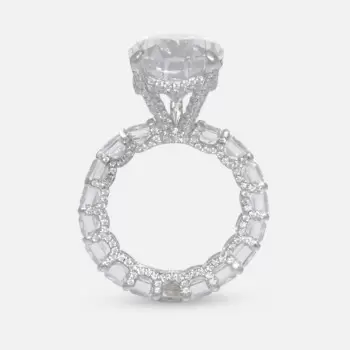 5ct Pear Cut White Sapphire Engagement Ring
