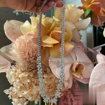 Multi-cut White Sapphire Necklace & Bracelet Jewelry Set