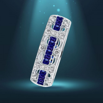 4.5ct Radiant Cut Blue Sapphire Eternity Band