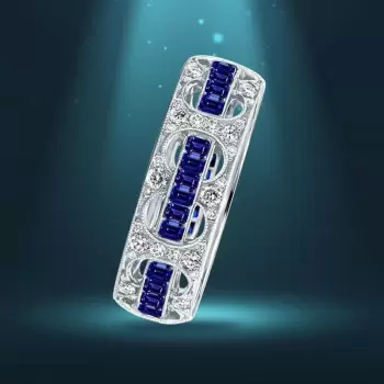 4.5ct Radiant Cut Blue Sapphire Eternity Band
