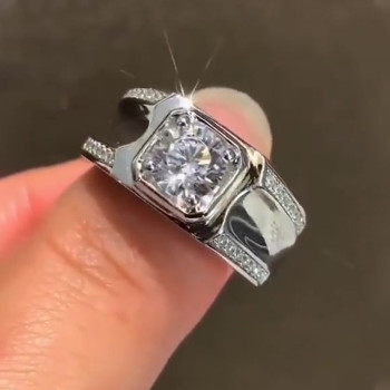 2.0ct Round Cut Diamond Ring For Men