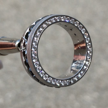 Round Cut Black Sapphire Eternity Band for Men