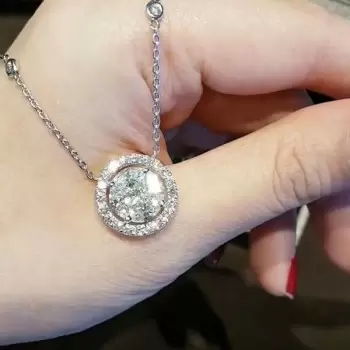 Round Cut Created Diamond Pendant Necklace