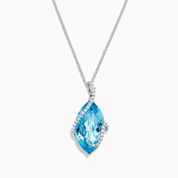 5.5ct Marquise Cut Aquamarine Pendant Necklace 