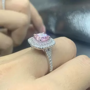 4ct Cushion Cut Double Halo Engagement Ring