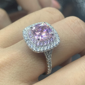 4ct Cushion Cut Double Halo Engagement Ring