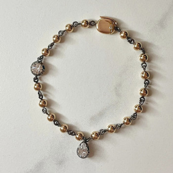 4ctw White Sapphire Georgian Art Deco Ball Chain Bracelet