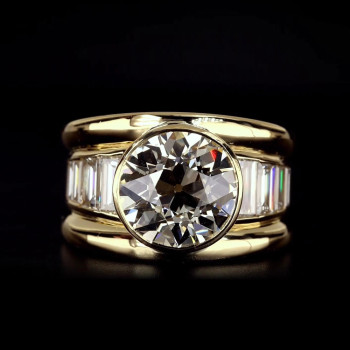 16mm Width 5ct Round Cut White Sapphire Bold Cocktail Ring