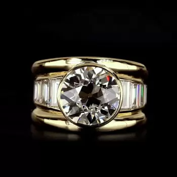 16mm Width 5ct Round Cut White Sapphire Bold Cocktail Ring